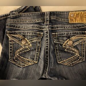 silver suki surplus butt flap jeans - bootcut - dark to medium wash